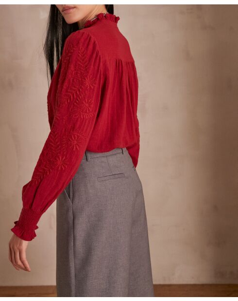 Malia Bl Bluse mit Tomette-Stickerei