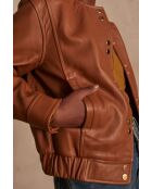 Blouson en cuir Bella Bl ocre
