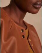 Blouson en cuir Bella Bl ocre