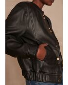 Blouson en cuir Bella Bl noir