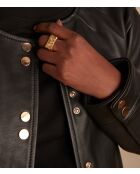 Blouson en cuir Bella Bl noir