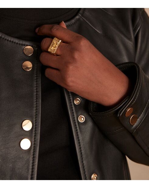 Blouson en cuir Bella Bl noir