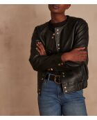 Blouson en cuir Bella Bl noir