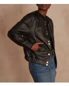 Blouson en cuir Bella Bl noir
