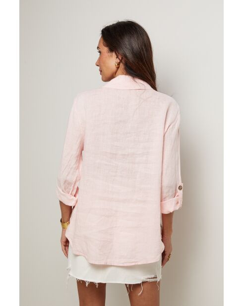 Chemise Énora 100% Lin rose