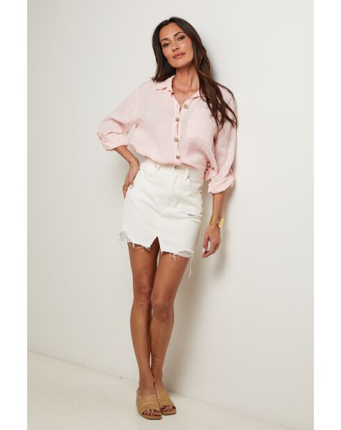 Chemise Énora 100% Lin rose