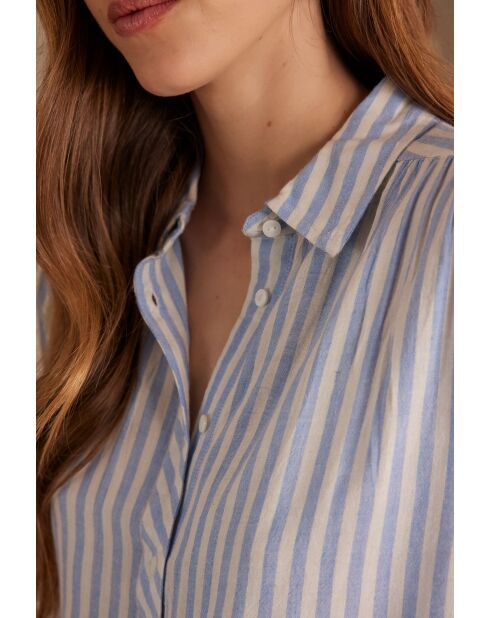 Poppy Ch hemelsblauw gestreept hemd