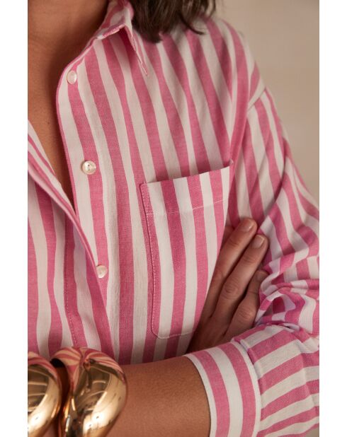 Blusa Marilou Ch de rayas fucsia oscuro