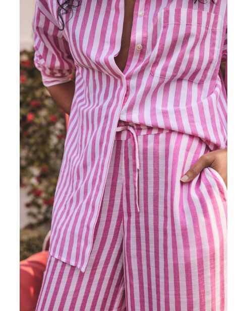 Blusa Marilou Ch de rayas fucsia oscuro