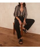 Leana P zwarte overgeverfde broek