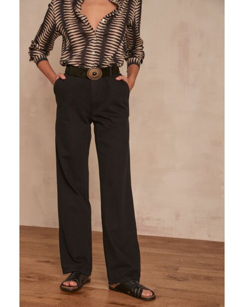 Leana P zwarte overgeverfde broek