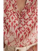 Blusa con stampa corallo Sally Bl