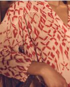 Blusa con stampa corallo Sally Bl