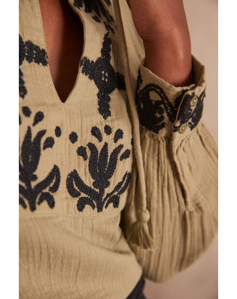Blouse Paola Bl Broderie feuille