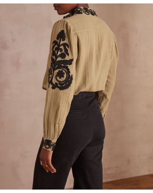 Blouse Paola Bl Broderie feuille