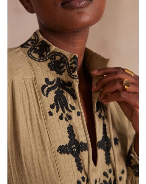 Blouse Paola Bl Broderie feuille