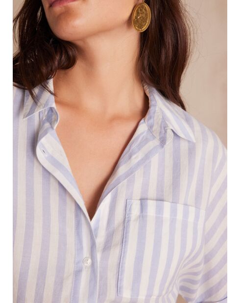 Blusa Sunset Ch de rayas azul cielo