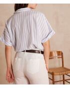 Blusa Sunset Ch de rayas azul cielo