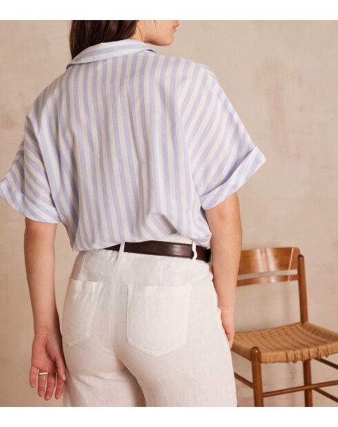 Blusa Sunset Ch de rayas azul cielo