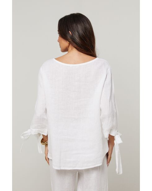 Top Daphné 100% Lin blanc