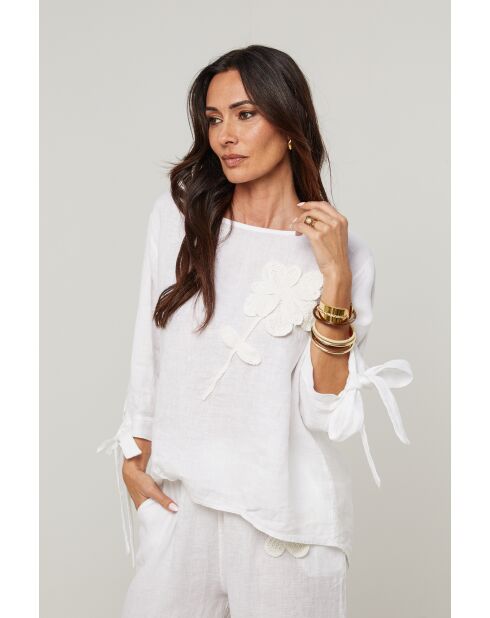 Top Daphné 100% Lin blanc