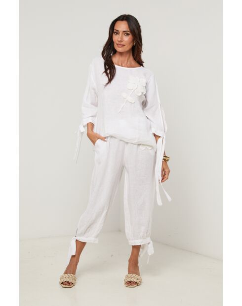 Top Daphné 100% Lin blanc