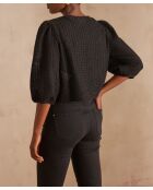 Paco Bl schwarze Stickbluse