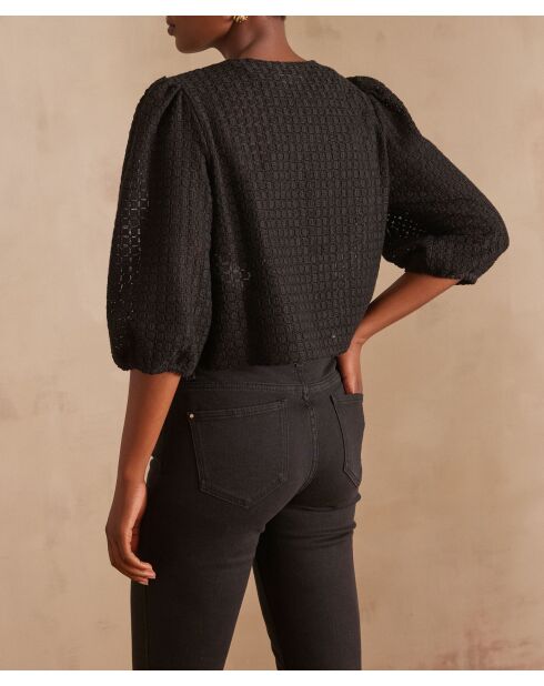 Paco Bl schwarze Stickbluse