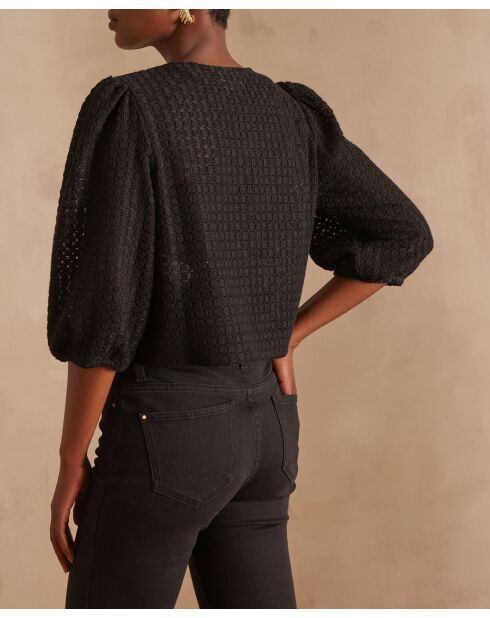 Paco Bl schwarze Stickbluse