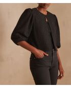 Paco Bl schwarze Stickbluse