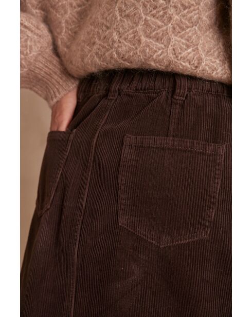 Billie J dunkelbrauner Samtrock