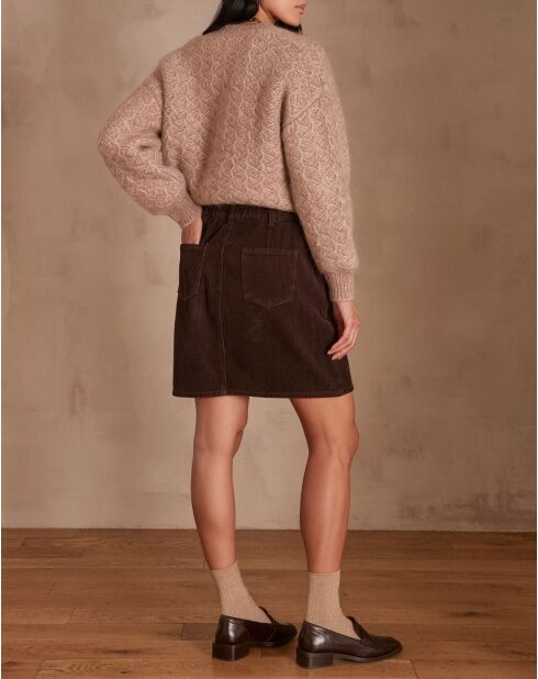 Billie J dunkelbrauner Samtrock