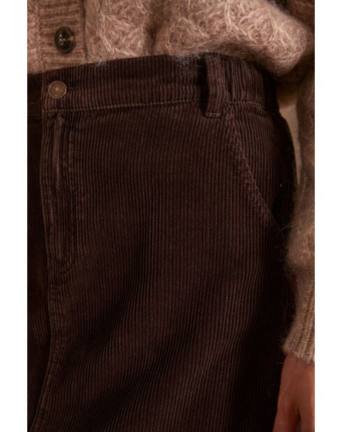 Billie J dunkelbrauner Samtrock