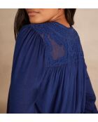 Taylor Bl Blaue Bluse mit Stickerei