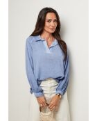 Top Yolina 100% Coton indigo