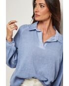 Top Yolina 100% Coton indigo