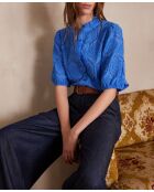 Blaue Stickbluse Calina Bl