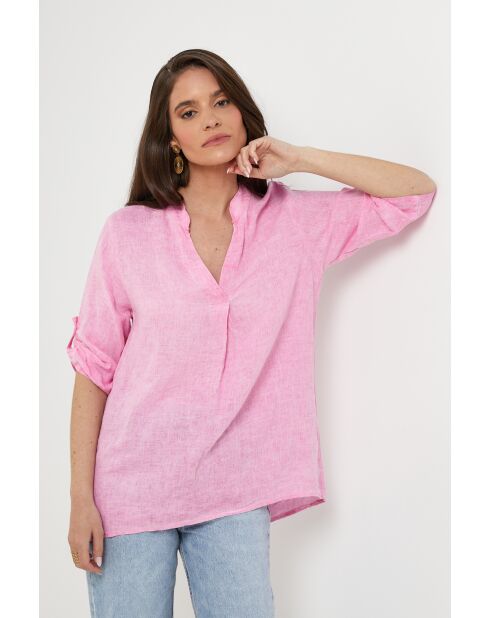 Top Maëlle 100% Lin fushia