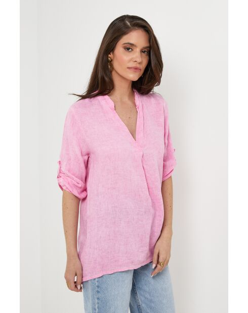 Top Maëlle 100% Lin fushia