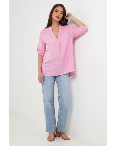 Top Maëlle 100% Lin fushia