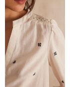Ecrufarbene Bluse mit Baptiste Bl Stickerei