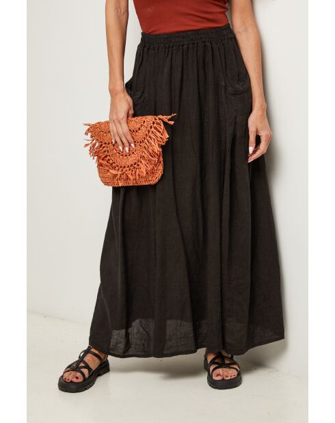 Jupe Tessy 100% Lin noire