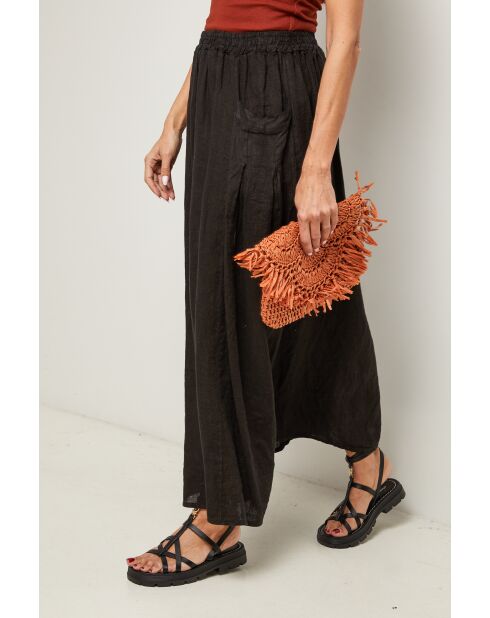 Jupe Tessy 100% Lin noire