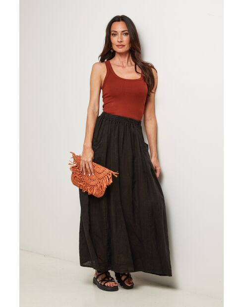 Jupe Tessy 100% Lin noire