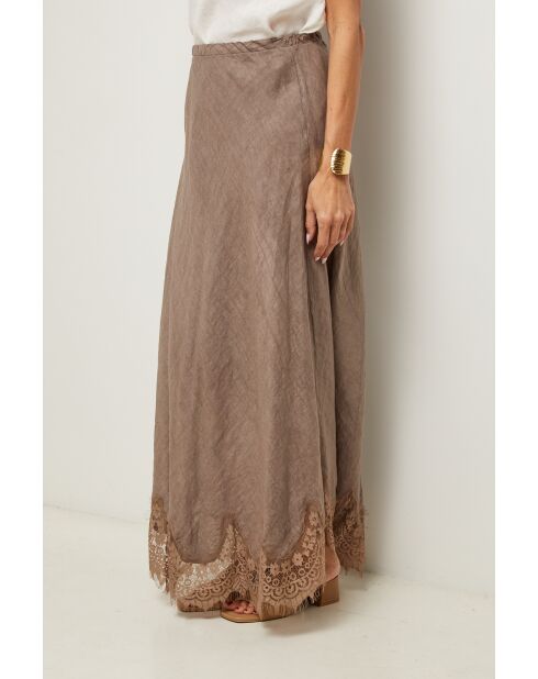 Jupe Mirella 100% Lin taupe