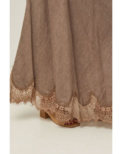 Jupe Mirella 100% Lin taupe