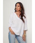 Top Maïssa 100% Lin blanc