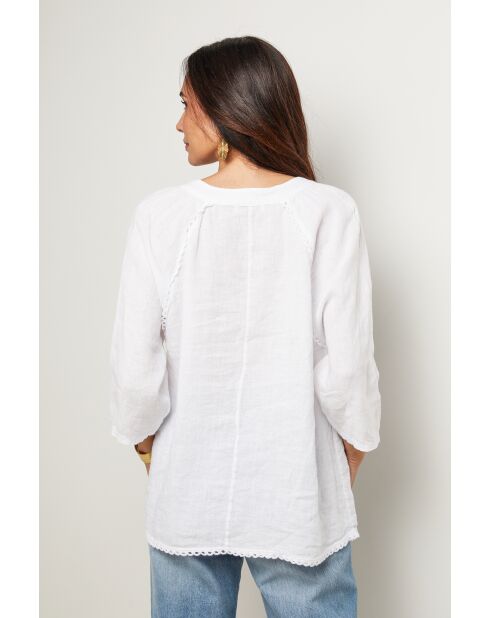 Top Maïssa 100% Lin blanc