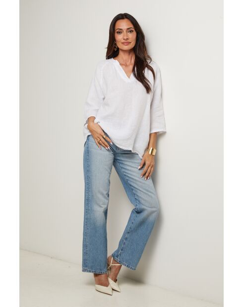 Top Maïssa 100% Lin blanc