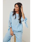 Top Daphné 100% Lin ciel